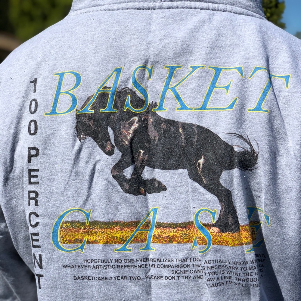 Basket case light grey hoodie size 2xl